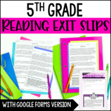 Reading Exit Slips | 5th Grade Printable and Digital Exit Slips