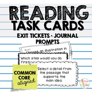 Preview of Reading Task Cards Common Core Aligned