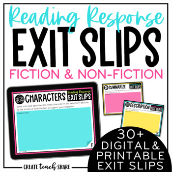 Preview of Reading Exit Slips | Reading Comprehension Exit Tickets | Print & Digital