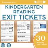 Reading Exit Tickets Kindergarten Digital and Printable
