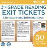 Reading Exit Tickets 3rd Grade Digital and Printable | Rea