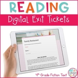 Reading Exit Tickets for Google Classroom- Fourth Grade Fiction