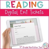 Reading Exit Tickets for Google Classroom- Fourth Grade In