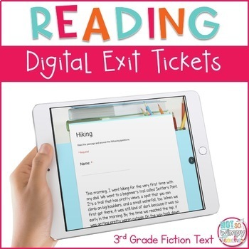 Preview of Reading Exit Tickets for Google Classroom- Third Grade Fiction