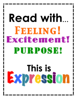 Reading Expression Poster By In The First Place TpT