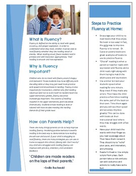 Preview of Reading Fluency Tips for Parents