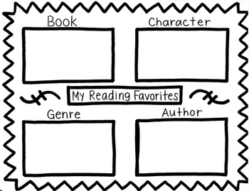 Preview of Reading Favorites Worksheet