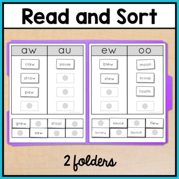 reading file folder activities for special education diphthongs vowel