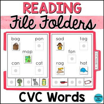 Preview of Reading File Folder Games and Activities for Special Education - CVC Words
