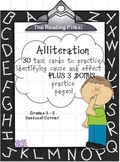 Reading Files - Alliteration Task Cards & Bonus Worksheets for Poetry and More!