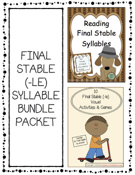 Preview of Reading Final Stable (-le) Syllable Bundle Packet