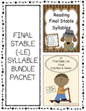 Reading Final Stable (-le) Syllable Bundle Packet