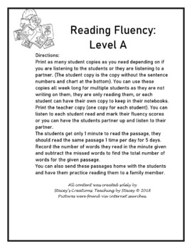 Preview of Reading Fluency Bundle Levels A-D