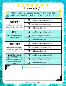 Preview of Reading Fluency Checklist