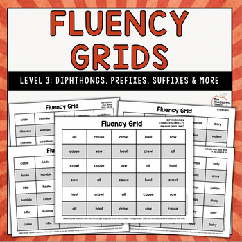 Preview of Reading Fluency Grids: Diphthongs, Prefixes, Suffixes & More