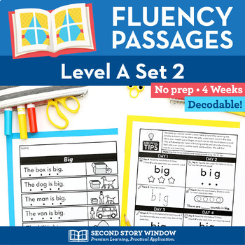 Preview of Decodable Passages Reading Fluency and Sight Word Practice Level A Set 2