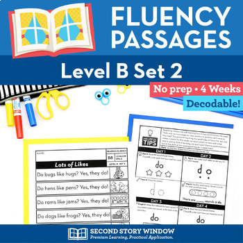 Preview of Decodable Passages Reading Fluency and Sight Word Practice Level B Set 2