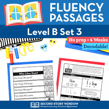 Preview of Decodable Passages Reading Fluency and Sight Word Practice Level B Set 3