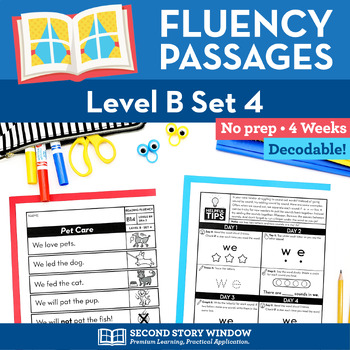 Preview of Decodable Passages Reading Fluency and Sight Word Practice Level B Set 4