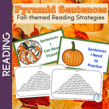 Preview of Oral Reading Fluency Practice - Fall Fluency - Fluency Pyramids - Task Cards