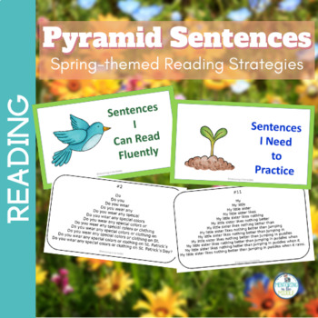 Preview of Oral Fluency Reading Practice - Spring Fluency - Fluency Pyramids - Task Cards