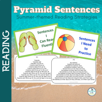 Preview of Oral Reading Fluency Practice - Summer Fluency - Fluency Pyramids - Task Cards