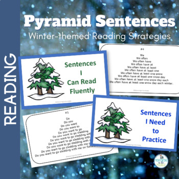 Preview of Oral Fluency Reading Practice - Winter Fluency - Fluency Pyramids - Task Cards