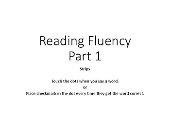 Preview of Reading Fluency Part 1 Strips