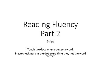 Preview of Reading Fluency Part 2 strips