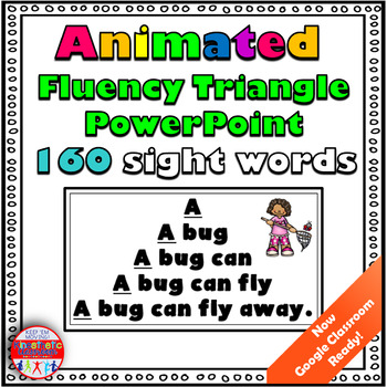 Preview of Reading Fluency Passages Animated Fluency Triangle® Sight Word Google Classroom