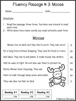 Reading Fluency Passages Set 1 - Grades 1 - 2 {Nonfiction} by Monica ...