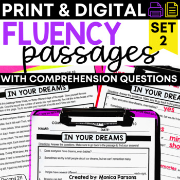 Preview of Reading Fluency Passages & Comprehension Questions | Nonfiction Text | Set 2