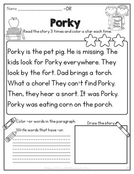 reading controlled passages fluency vowels worksheets subject