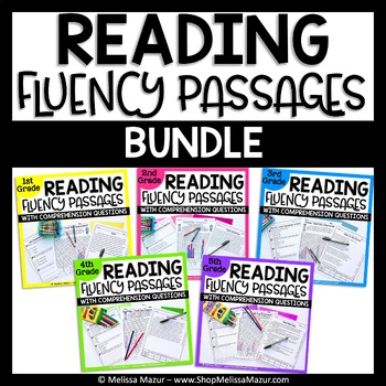 Preview of Reading Fluency Passages and Comprehension - BUNDLE