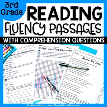 Preview of Reading Fluency Passages and Comprehension Questions 3rd Grade