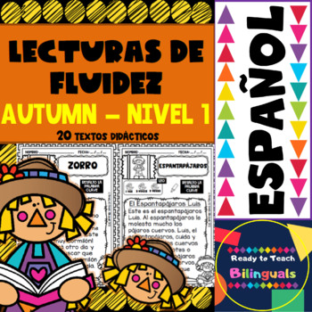 Preview of Reading Fluency Passages in Spanish - AUTUMN / FALL Set - 20 Passages