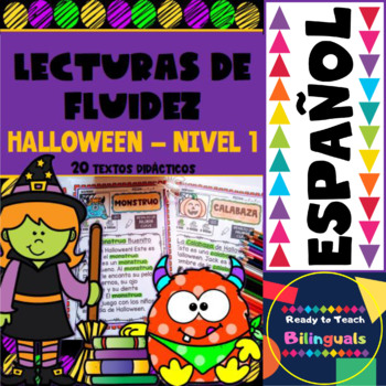 Preview of Reading Fluency Passages in Spanish - HALLOWEEN  - 20 Passages
