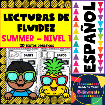 Preview of Reading Fluency Passages in Spanish - SUMMER / VERANO Set 