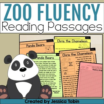 Preview of Reading Fluency Passages with Comprehension Questions - Animal Fluency Practice