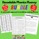 Reading Fluency: Phonics, Phonemic Awareness, Short Long Vowels Decodable BUNDLE