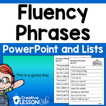 Preview of Reading Fluency Phrases PowerPoint and Practice Lists~ Centers or Whole Group