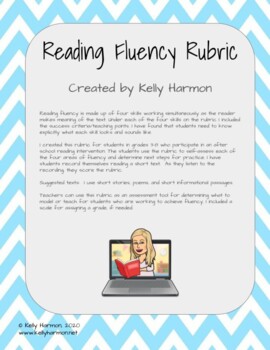 Preview of Reading Fluency Rubric