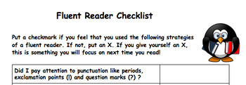 Preview of Reading Fluency Self-Assessment Checklist