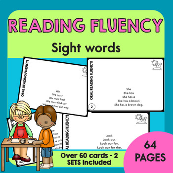 Preview of Reading Fluency Task Cards, Oral Reading, Sentence Reading Practice 2 SETS