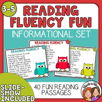 Preview of Reading Fluency Task Cards - Informational Text Set - Nonfiction Read-Aloud