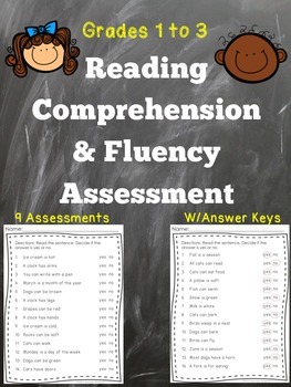 Preview of Reading Fluency and Comprehension Assessment