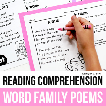 Preview of Reading Fluency and Comprehension - CVC Word Family Poems