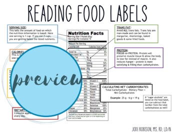 reading food labels hand out