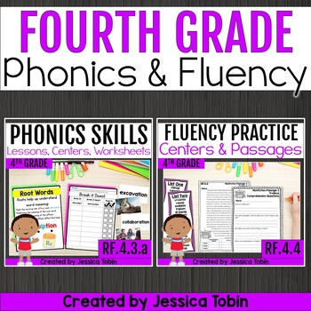 Preview of 4th Grade Phonics, Vocabulary, Word Recognition Reading Foundations Bundle