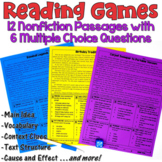 Reading Games: 12 Nonfiction Passages with Comprehension Q